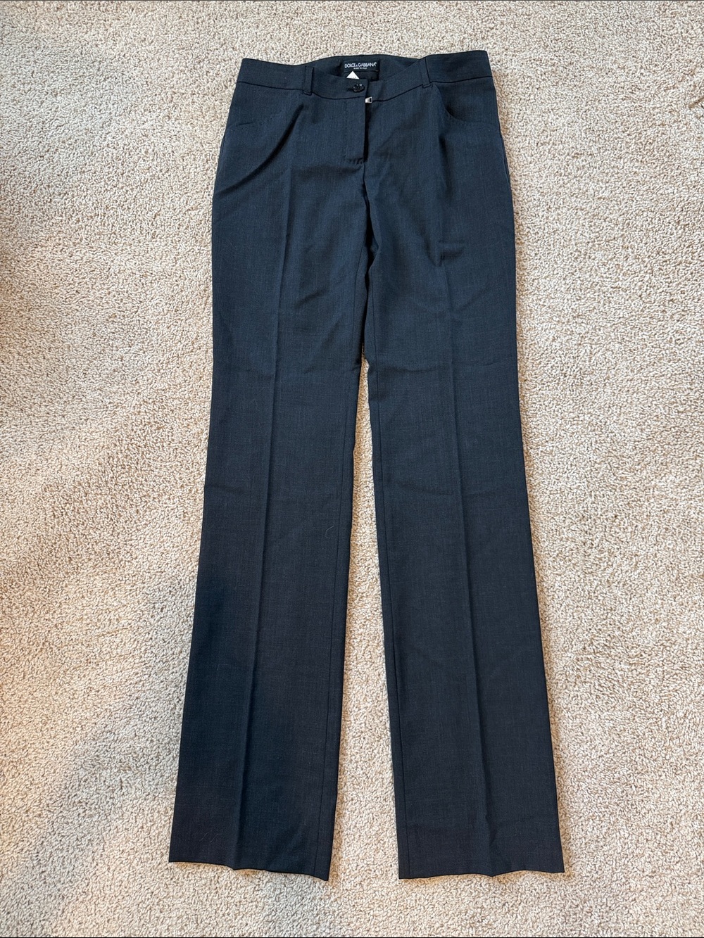 Dolce & Gabbana Black Tailored Straight-Leg Trousers size 42